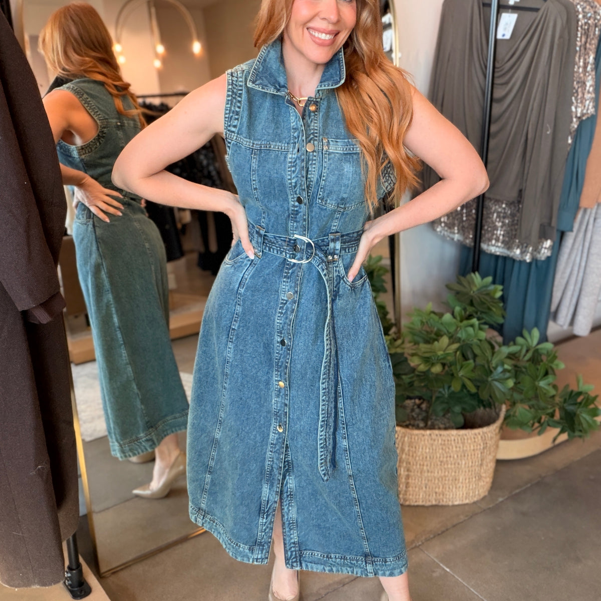 francesca's denim dress KUT from the Kloth Women's Francesca Dolman Sleeve Button-Up Shirtdress - Blue